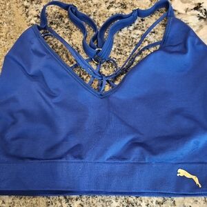 Puma Women's Strappy Blue Sports Bra